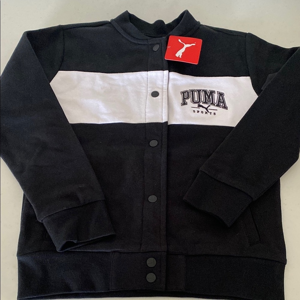 Puma Kids Black and White Jacket